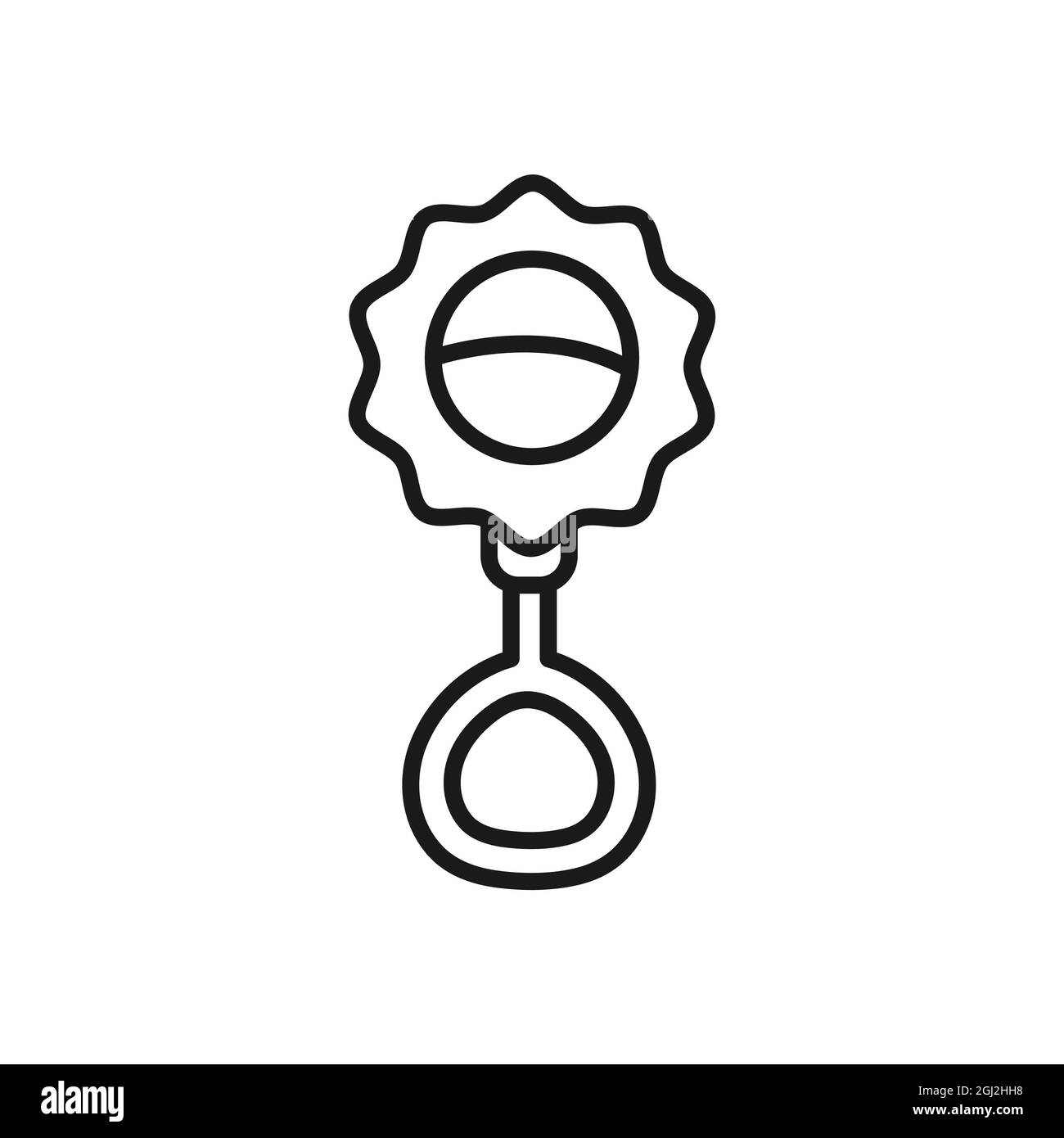 Baby rattle icon outline vector isolated on white background Stock ...