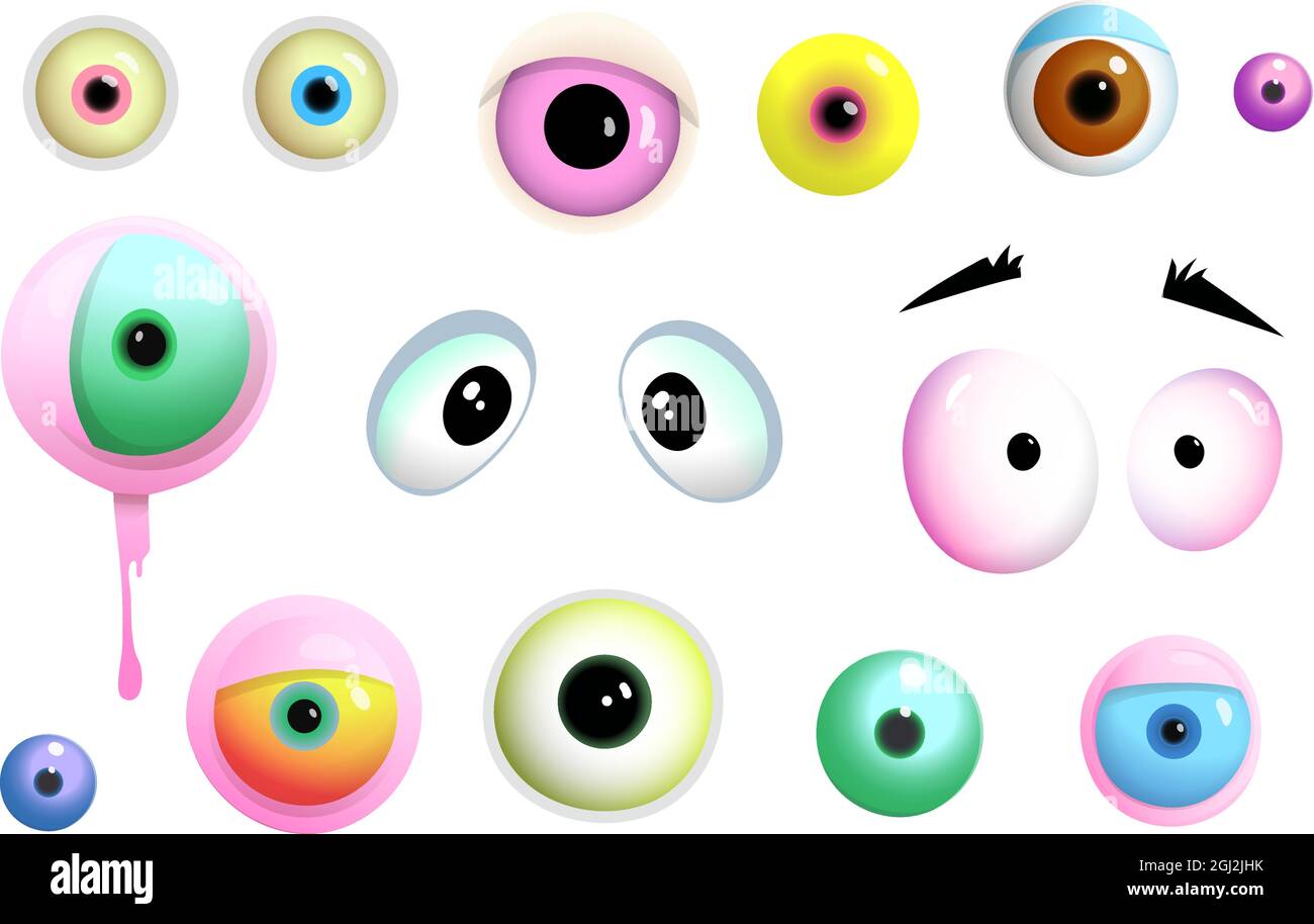 Monsters Eyes Collection Clipart Stock Vector