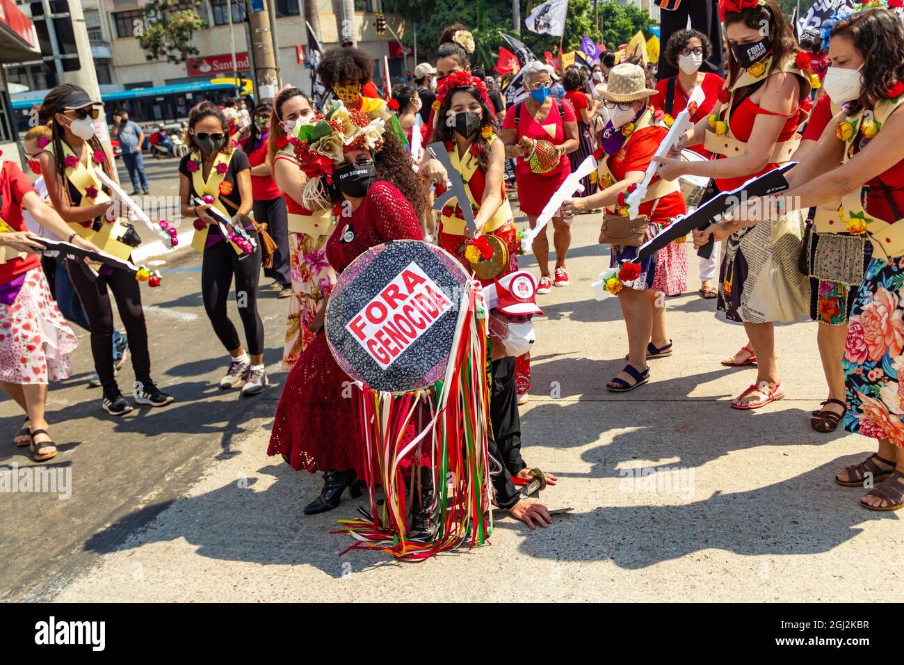 Protest Performance Photo taken during a protest against the President of Brazil, Jair ...