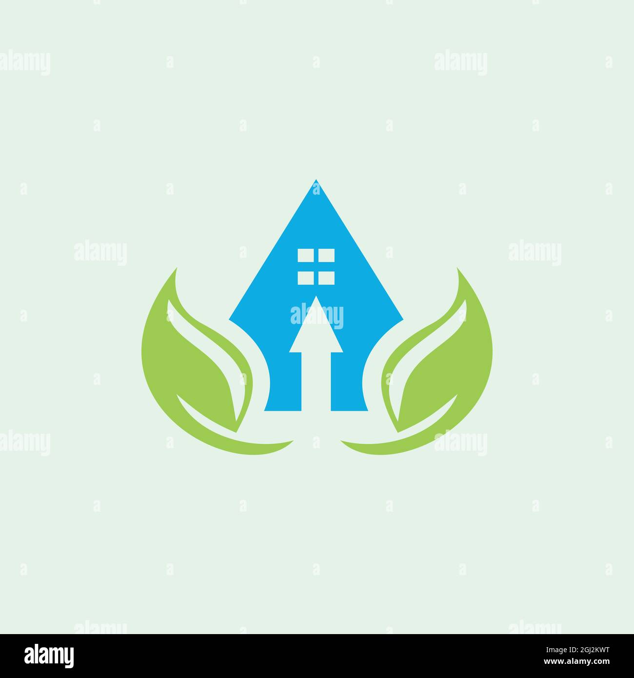 abstract nature leaf home up arrow logo icon flat design vector graphic concept Stock Vector