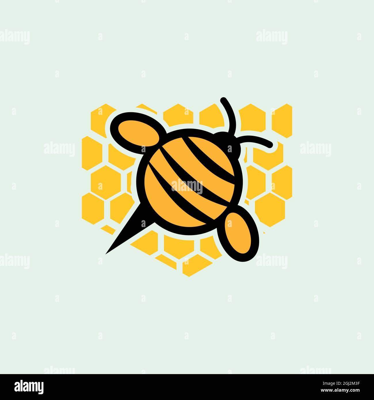 honey bee abstract logo icon vector flat design vector graphic concept Stock Vector