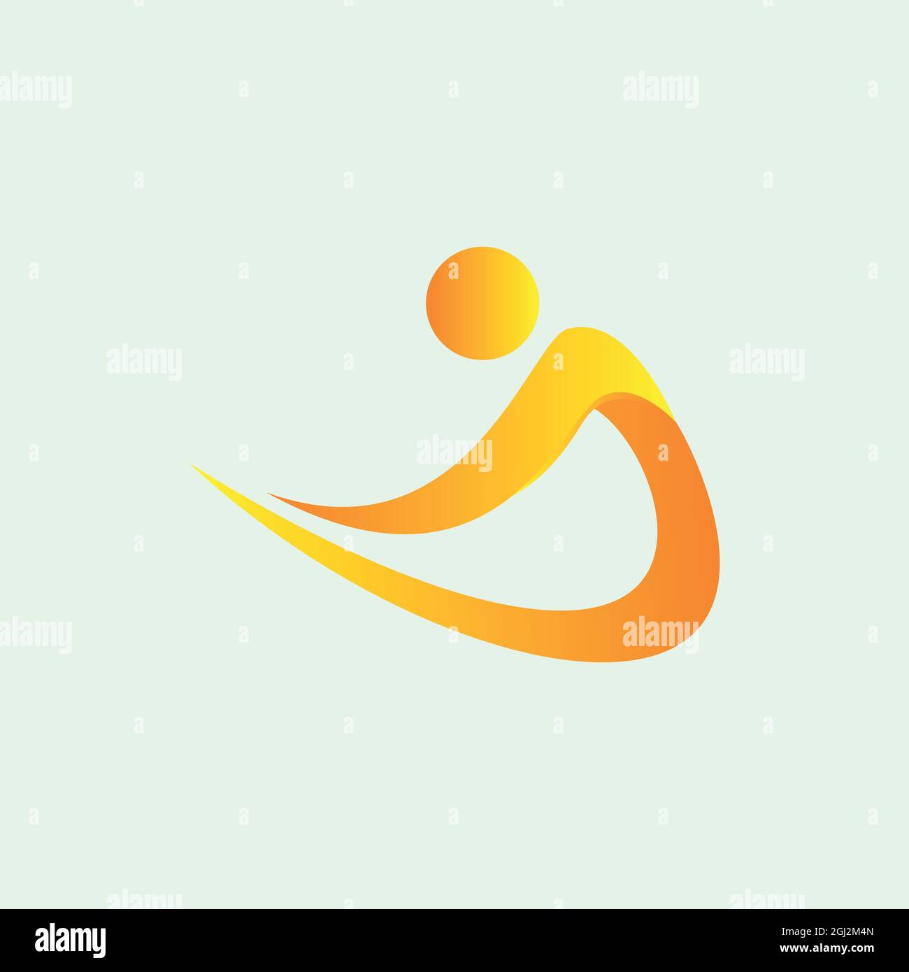 abstract yoga aerobic logo icon flat design vector graphic concept Stock Vector