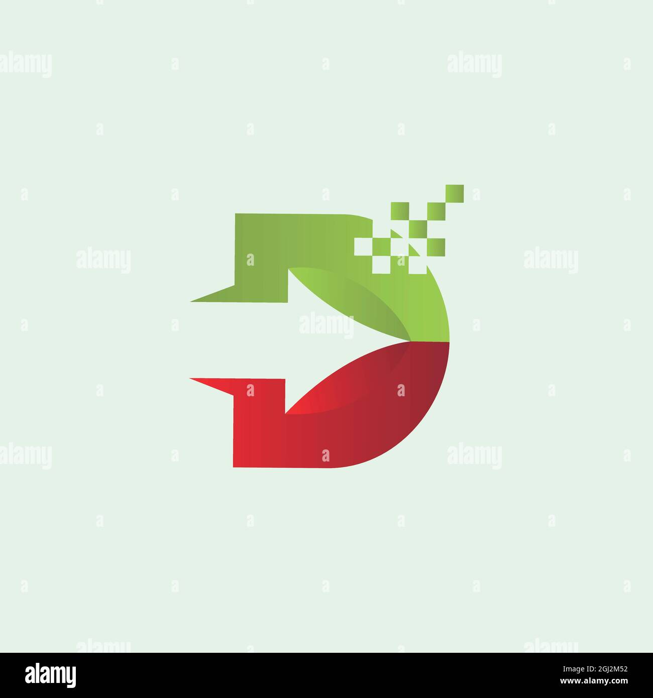 letter D arrow technology logo icon flat design vector graphic concept Stock Vector