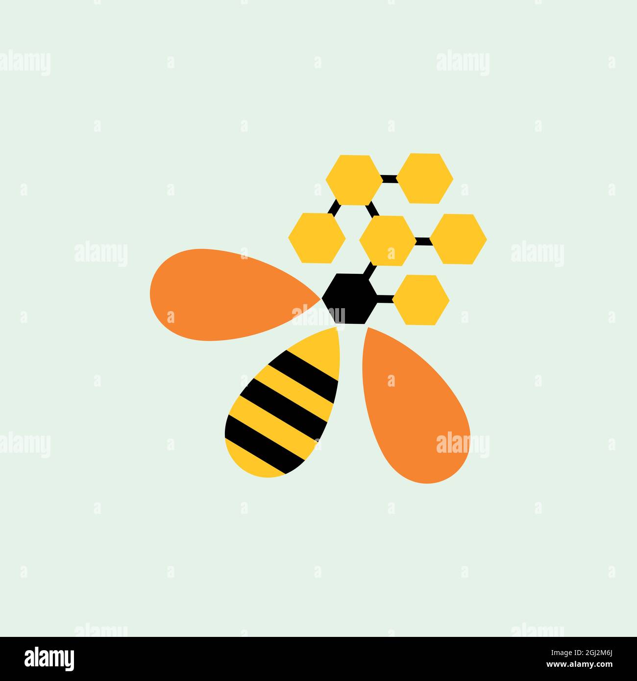 honey bee abstract logo icon flat design vector graphic concept Stock Vector