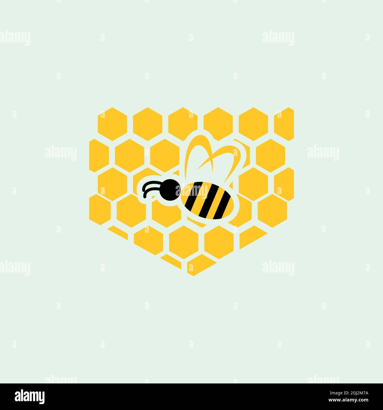 honey bee abstract vector logo icon flat design vector graphic concept Stock Vector