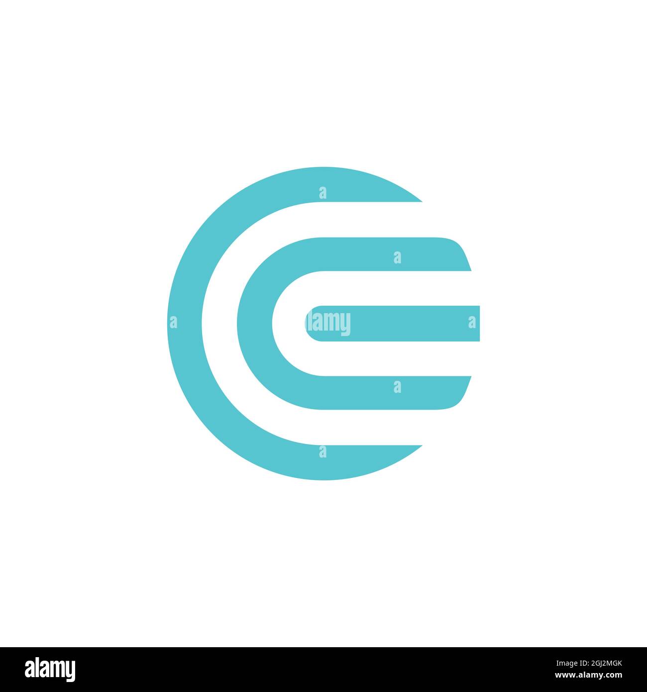 circle letter E icon logo flat vector concept graphic simple stylish design Stock Vector