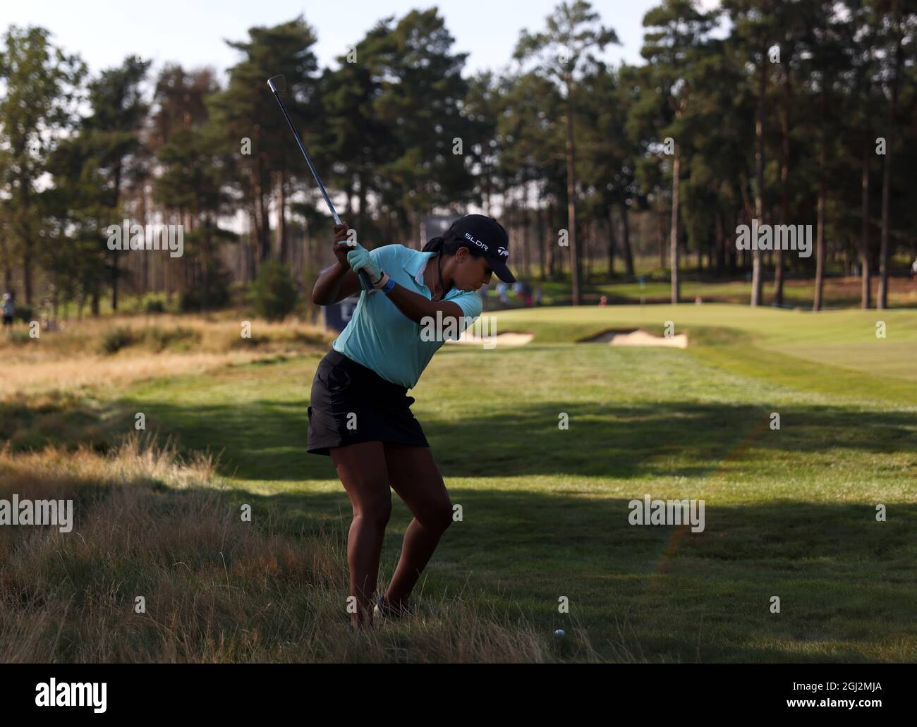 Ebony Rainford Brent on the 9th during the Pro-Am for the BMW PGA Championship at Wentworth Golf Club, Virginia Water. Picture date: Wednesday September 8, 2021. Stock Photo