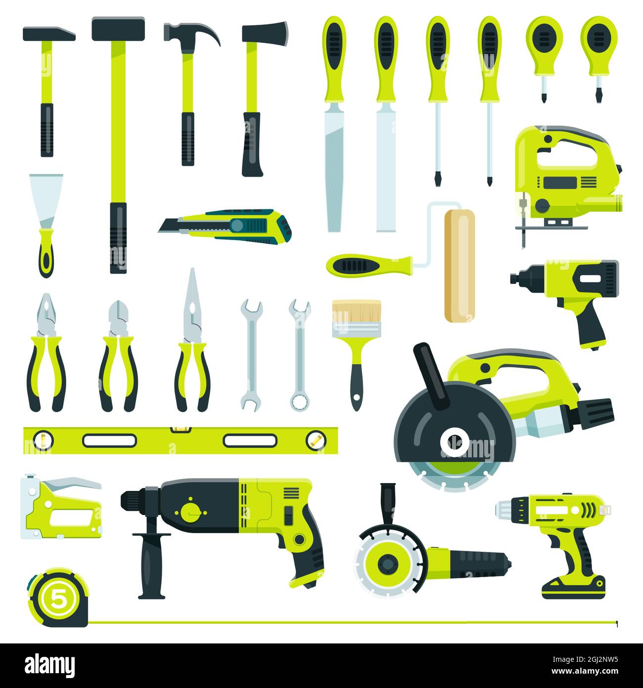 Cartoon construction tools hi-res stock photography and images - Alamy