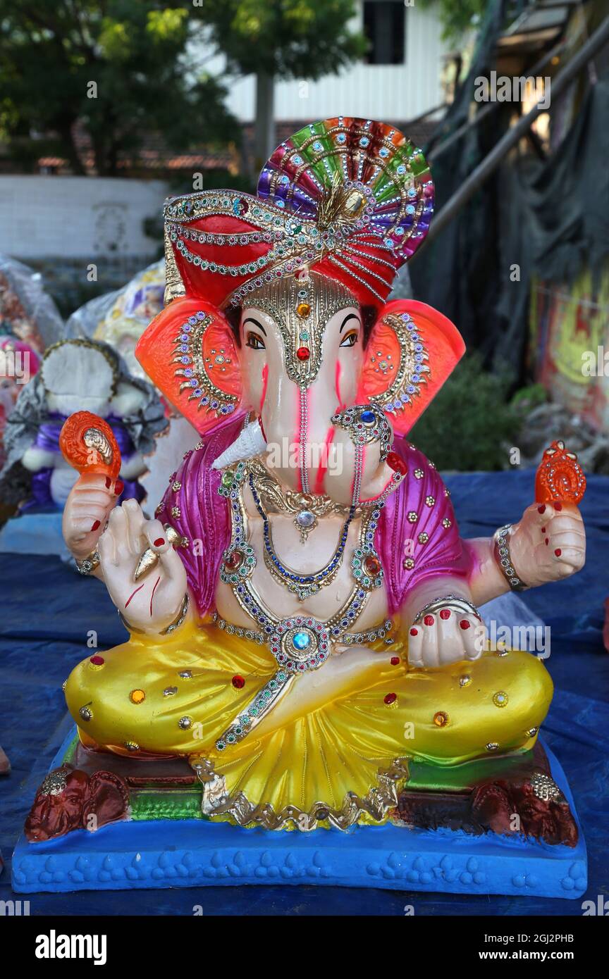 Beawar, Rajasthan, India, September 8, 2021: Idol of the elephant ...