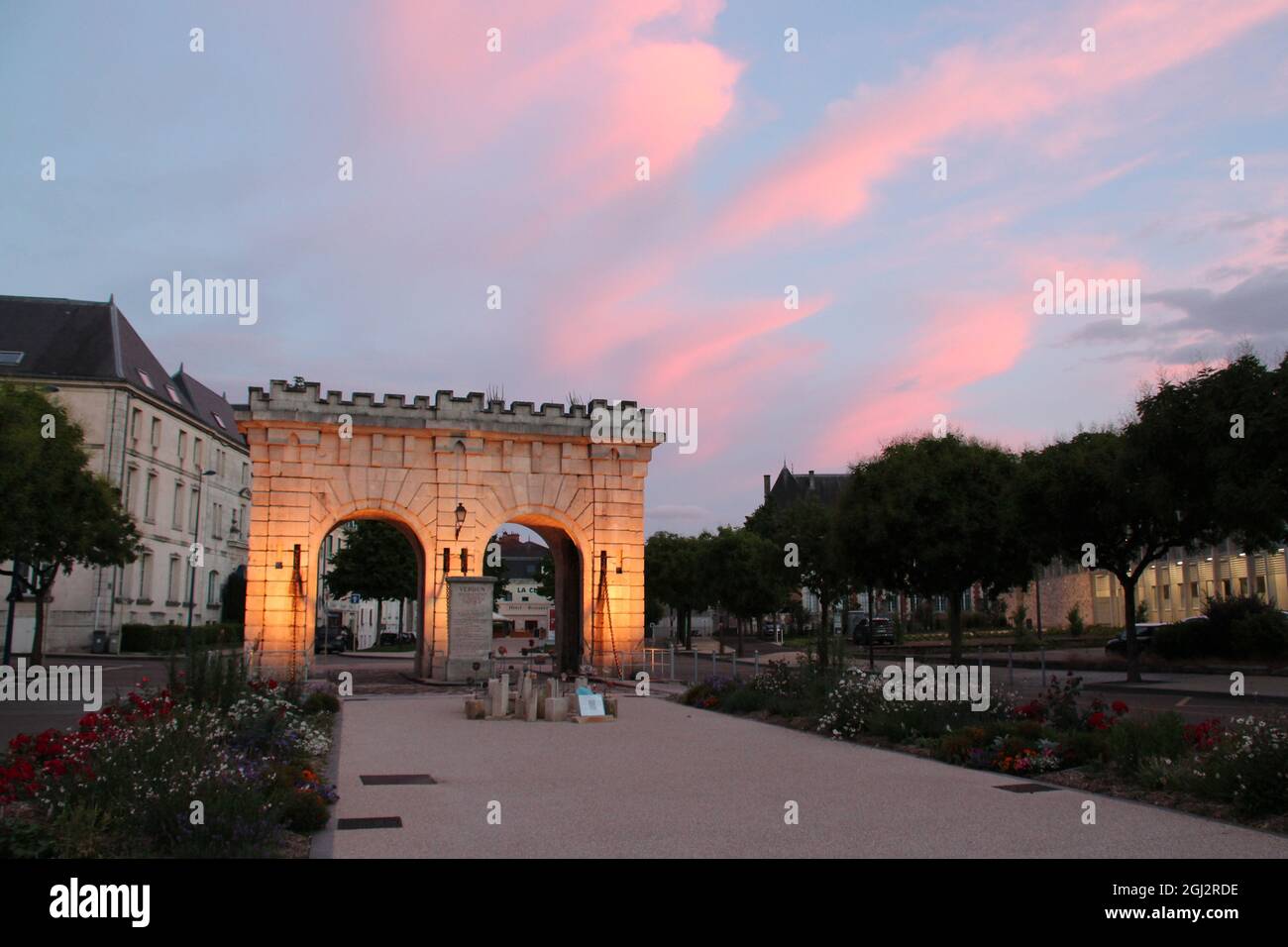 saintpaul gate and square in verdun in lorraine (france Stock Photo