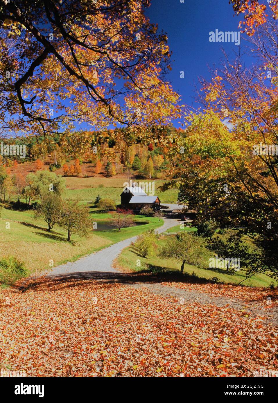 Sleepy Hollow Farm of Vermont in autumn Stock Photo