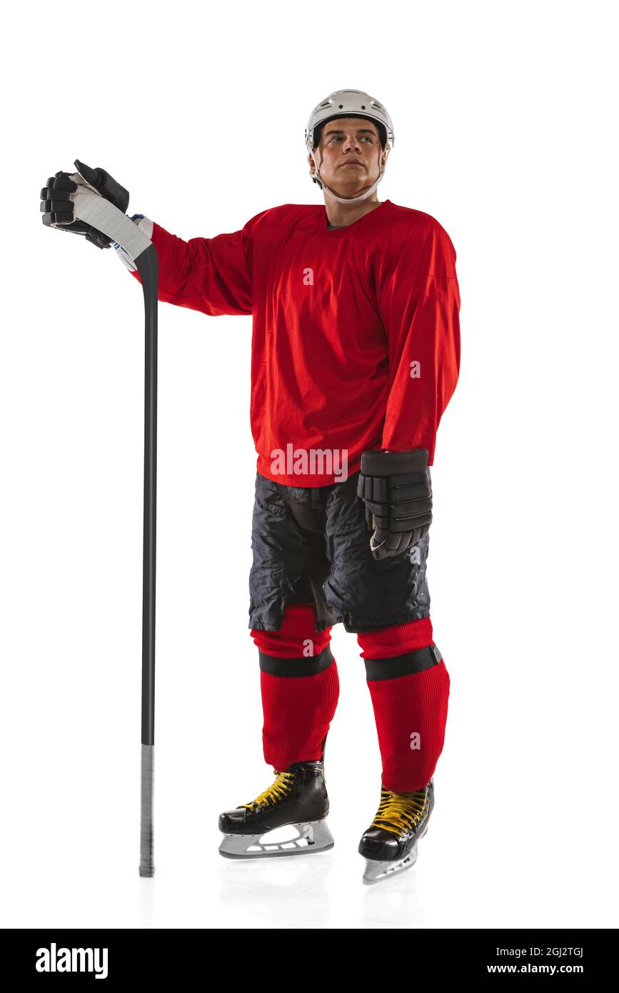 Fulllength portrait of team leader, professional hockey player