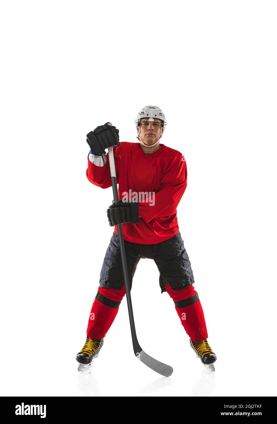 Fulllength portrait of team leader, professional hockey player
