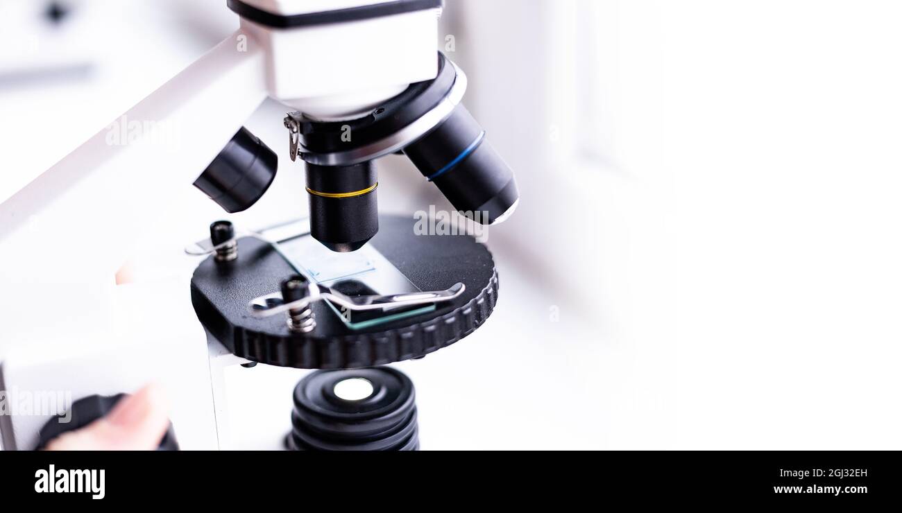 medical laboratory, use of a microscope for chemical biological samples