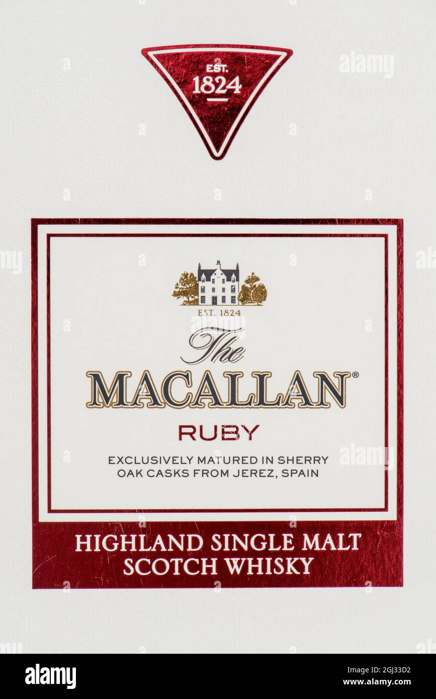 box of MACALLAN single malt scotch whisky Stock Photo