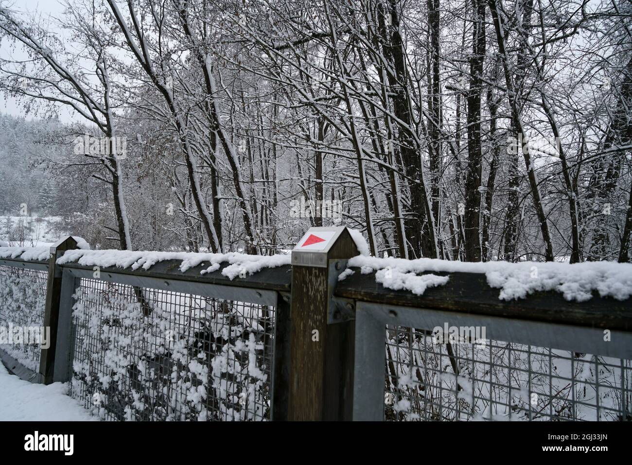 Fence under the snow Stock Photo - Alamy