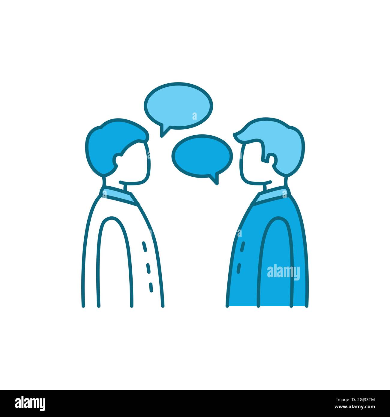 Communication with people color line icon. Pictogram for web page, mobile app, promo. UI UX GUI design element. Editable stroke. Stock Vector