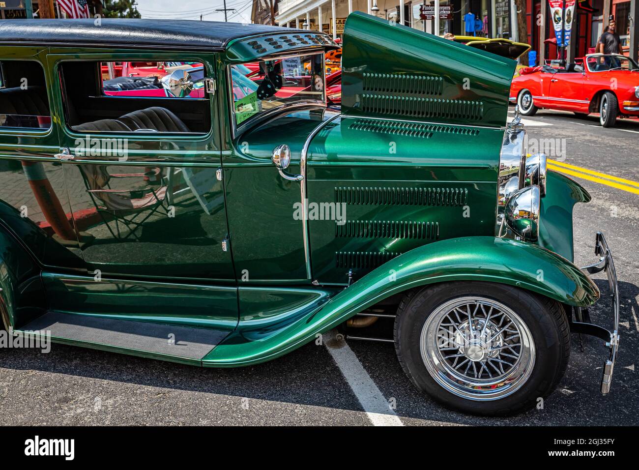 Virginia City, NV July 30, 2021 1930 Ford Model A Tudor sedan at a