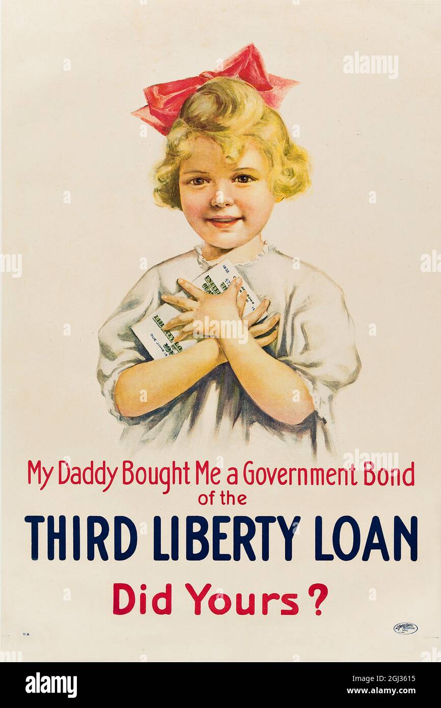 Vintage american propaganda poster hi-res stock photography