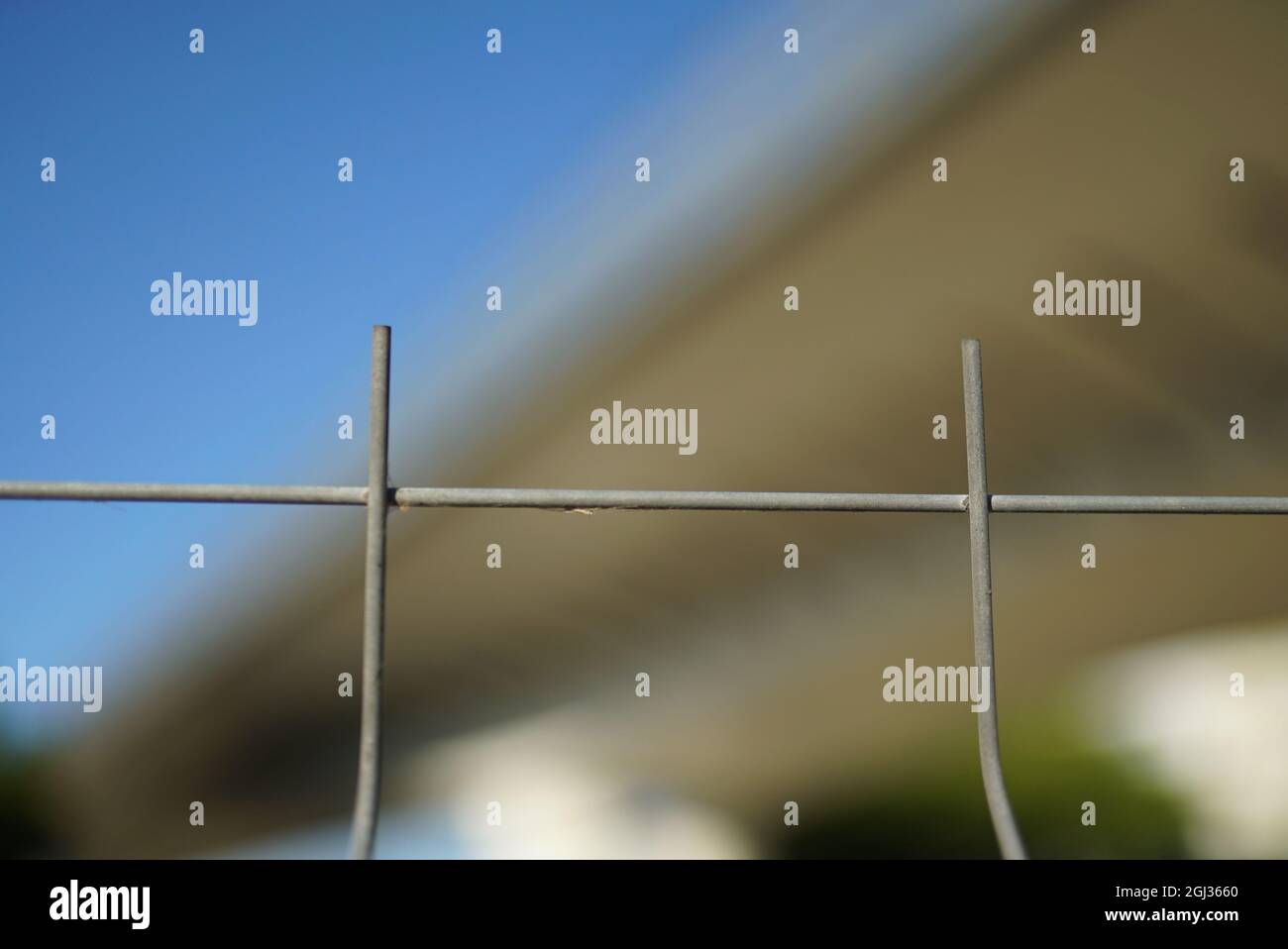 Selective of the metal fence edges Stock Photo