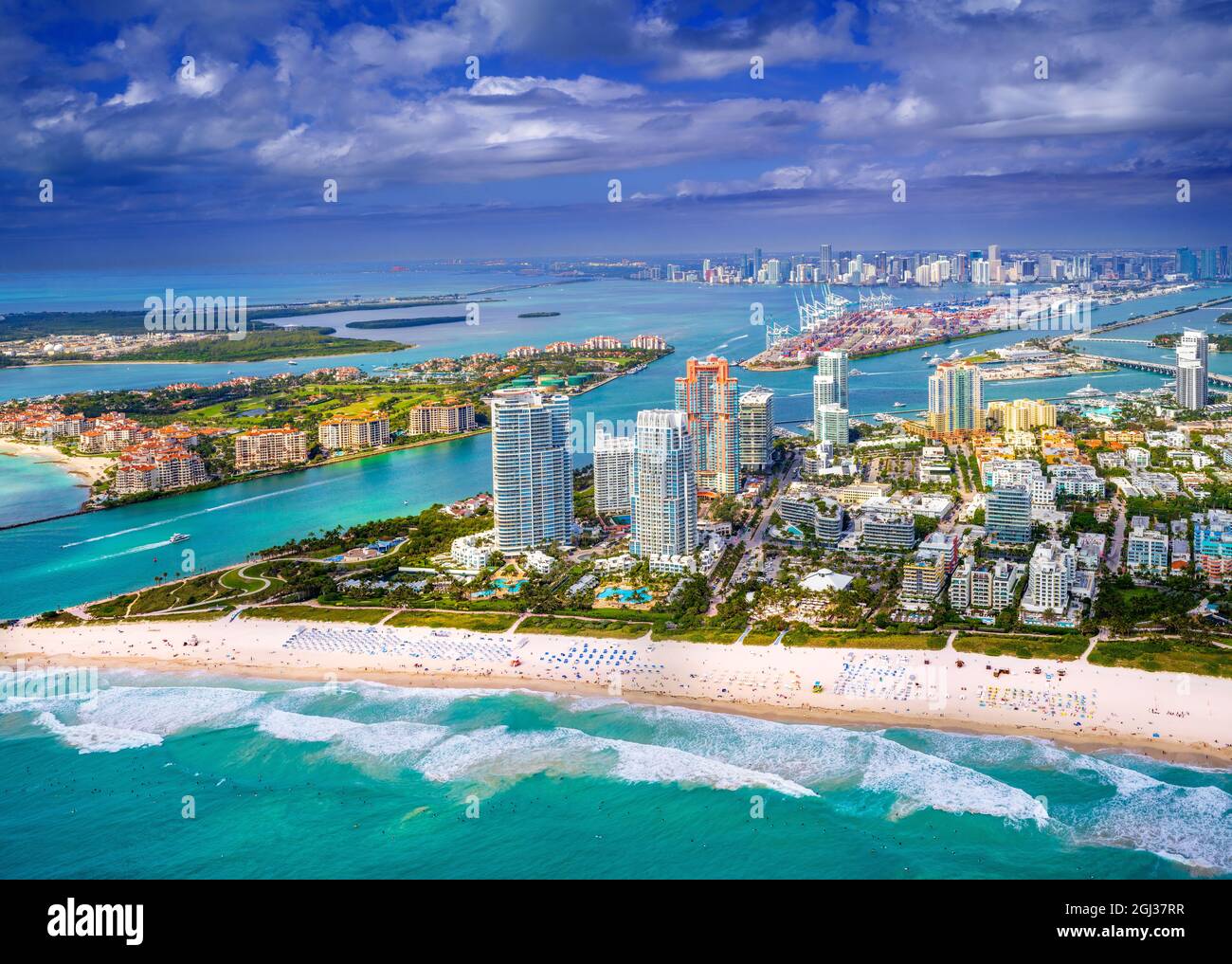 Miami beach aerial hi-res stock photography and images - Alamy