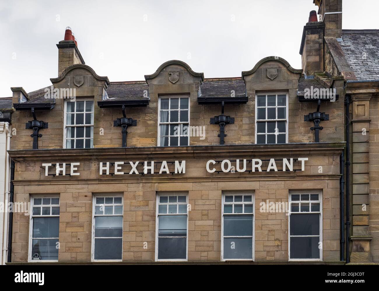 Offices of the regional newspaper the Hexham Courant in Northumberland, UK. Stock Photo