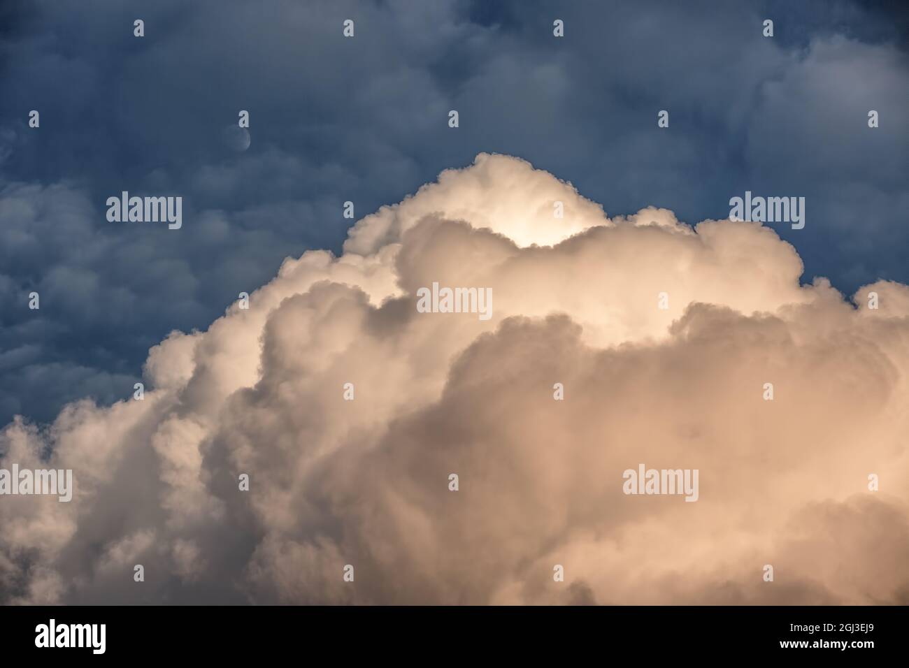Night sky with moon and clouds Stock Photo - Alamy