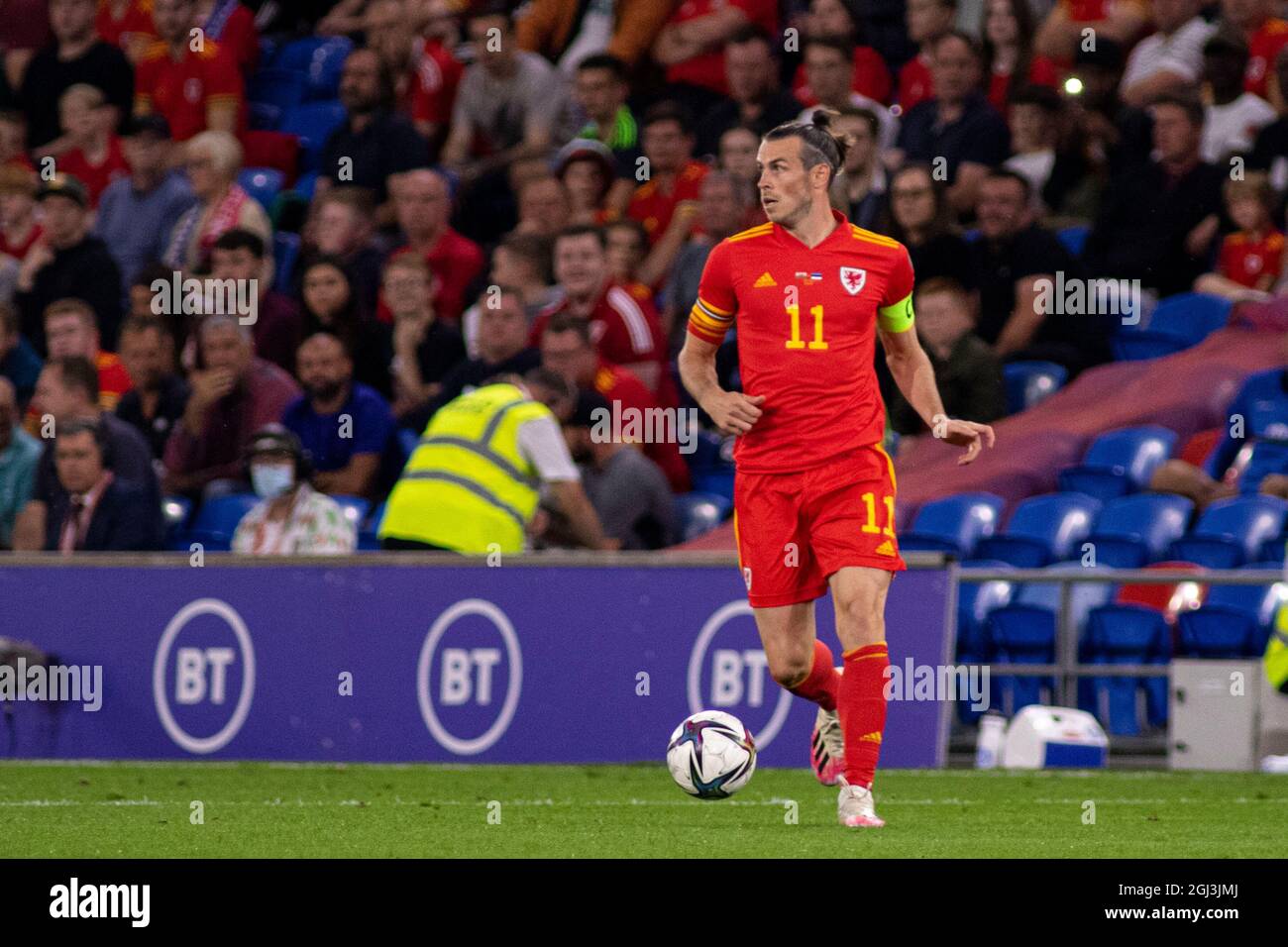 Cardiff, UK. 08th Sep, 2021. Gareth Bale of Wales in action. Wales v ...