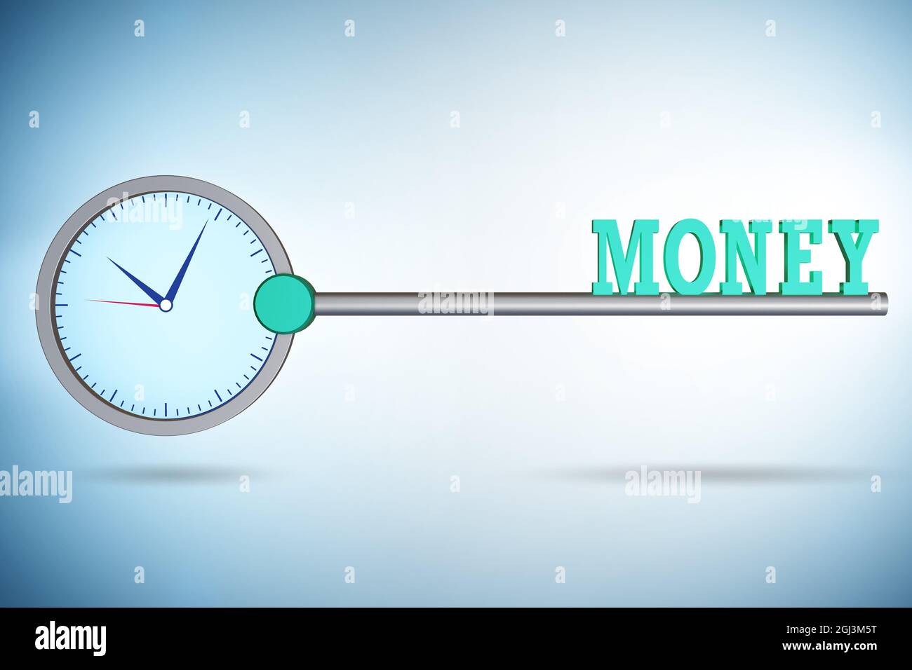 Time is money concept with the large key Stock Photo - Alamy