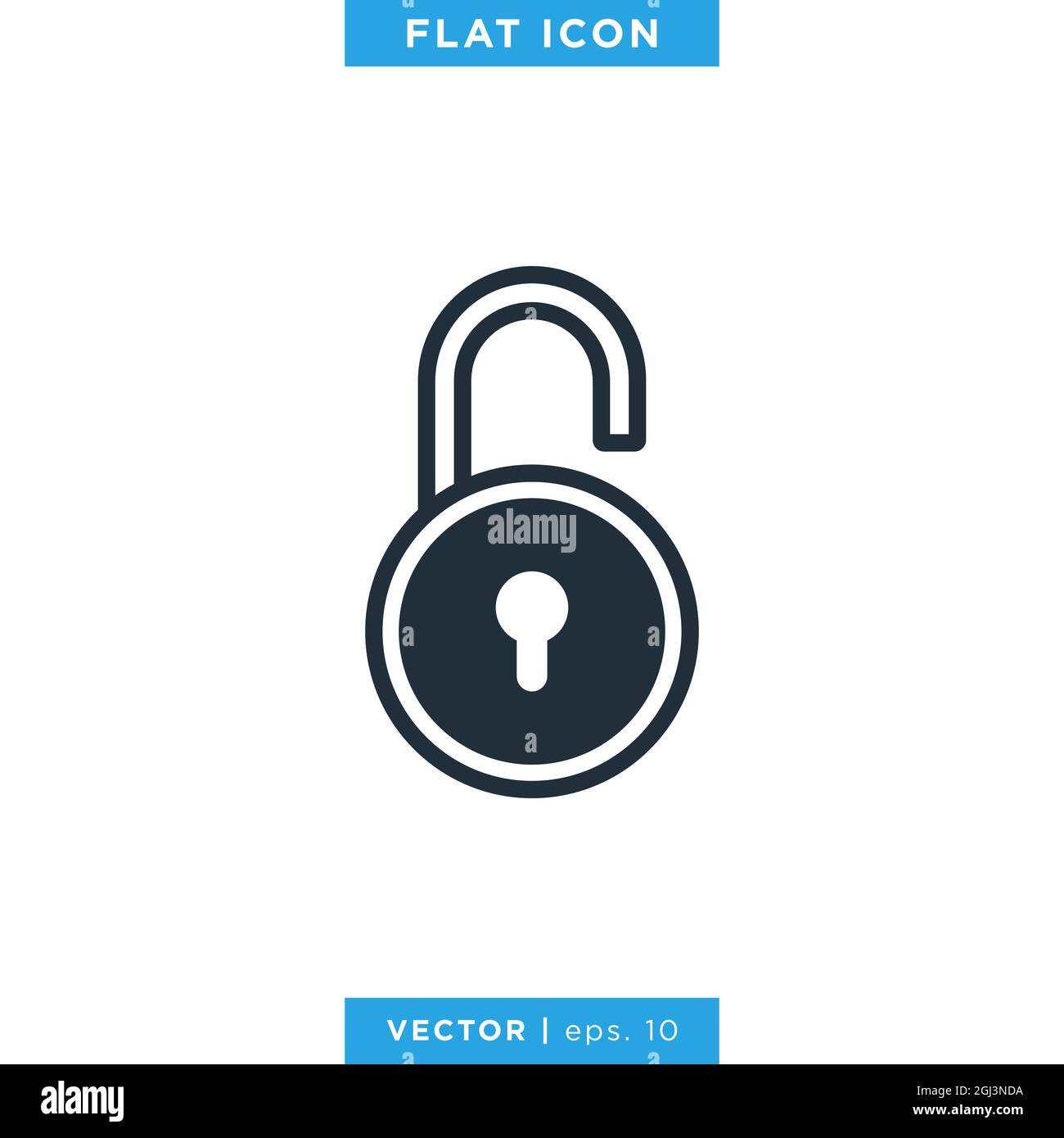 Padlock icon vector stock illustration design template. Vector eps 10. Stock Vector