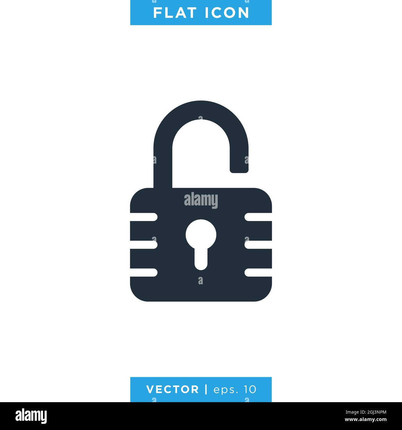 Padlock icon vector stock illustration design template. Vector eps 10. Stock Vector