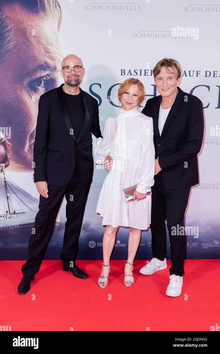 Berlin, Germany. 08th Sep, 2021. Philipp Stölzl (l-r), director, Oliver Masucci and Birgit ...