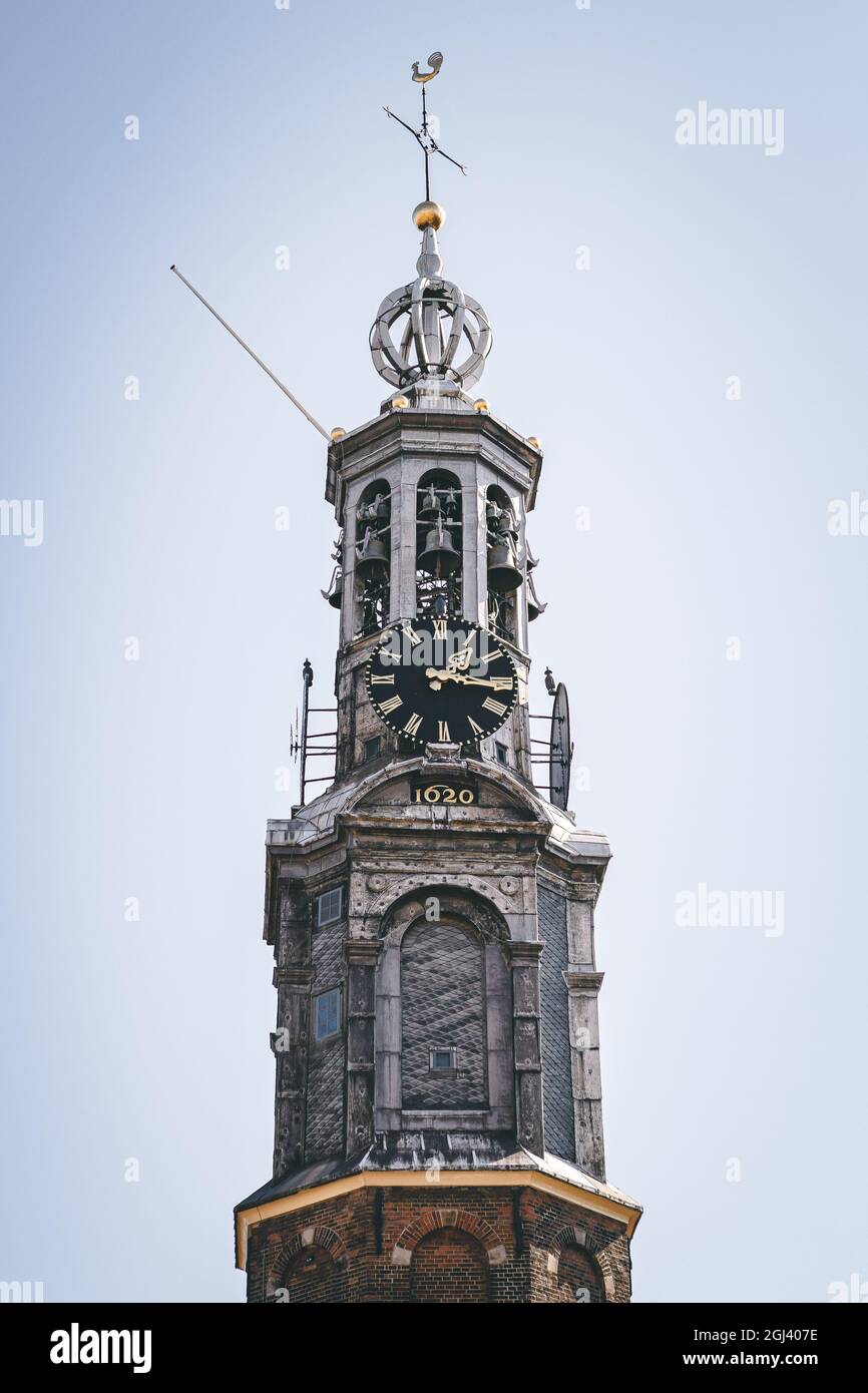 Westerkerk Clock tower, Amsterdam, Netherlands Stock Photo