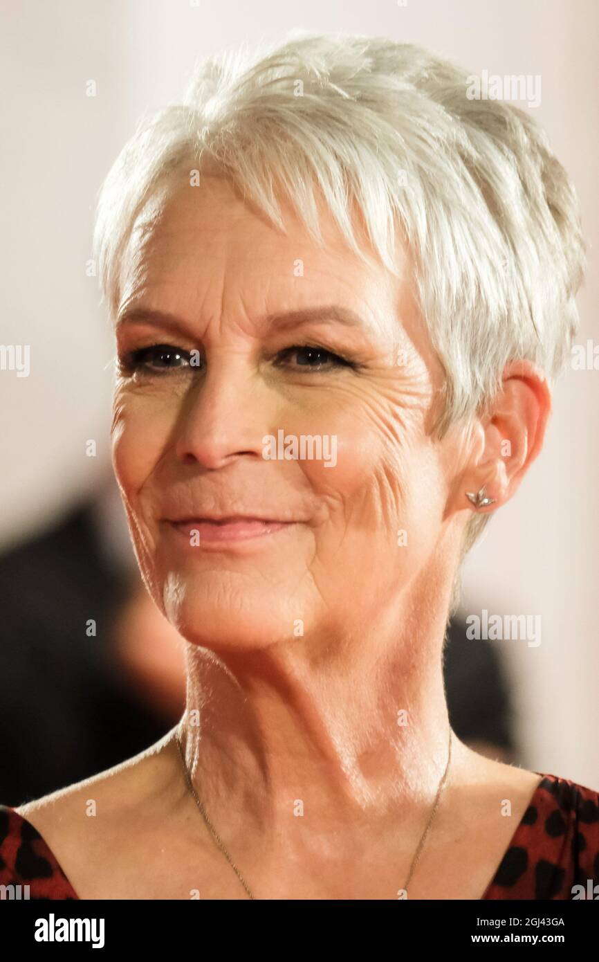 Venice, Italy. 8th Sep 2021. Jamie Lee Curtis poses at the World Premiere of HALLOWEEN KILLS during the 78th Venice International Film Festival on Wednesday 8 September 2021 at The Palazzo del Cinema, Lido di Venezia, Venice. Picture by Credit: Julie Edwards/Alamy Live News Stock Photo