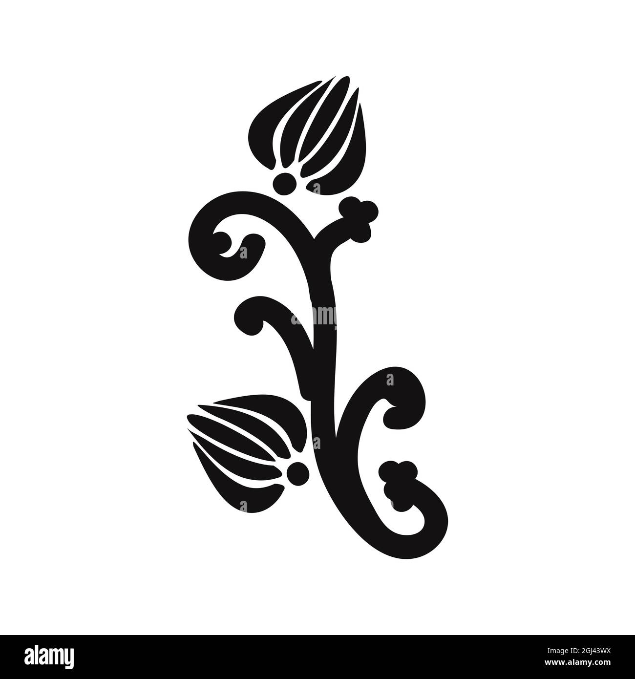 A reusable flower-shaped wall painting stencil. For the design of wall, menus, wedding invitations or labels, for laser cutting, marquetry. Digital Stock Vector