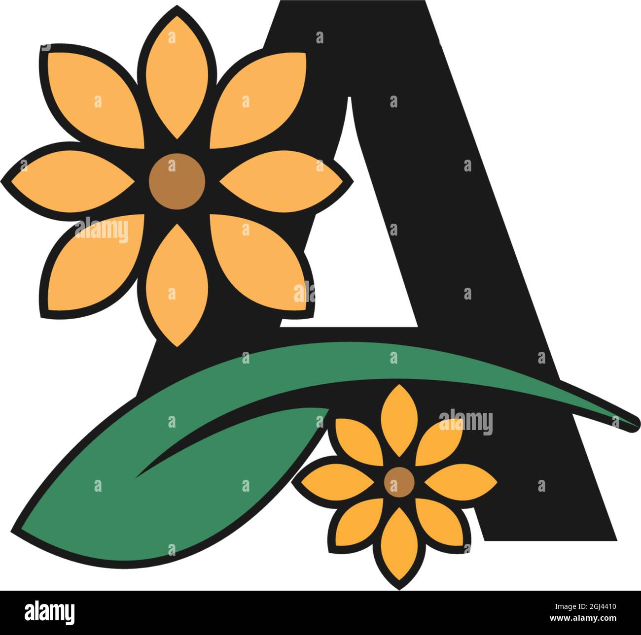 a letter with flowers icon logo design vector template Stock Vector ...