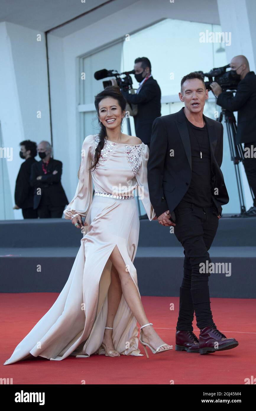 Venice, Italy. 08th Sep, 2021. Mara Lane and Jonathan Rhys Meyers attending the Freaks Out Premiere as part of the 78th Venice International Film Festival in Venice, Italy on September 08, 2021. Photo by Paolo Cotello/imageSPACE Credit: Imagespace/Alamy Live News Stock Photo