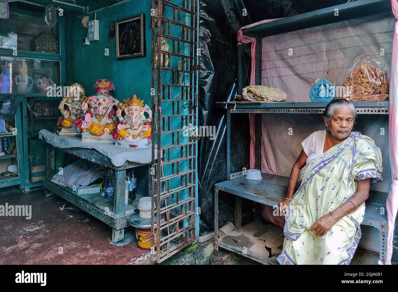 Ganesh idols being made at Kumartuli. According to Drikpanchang, this