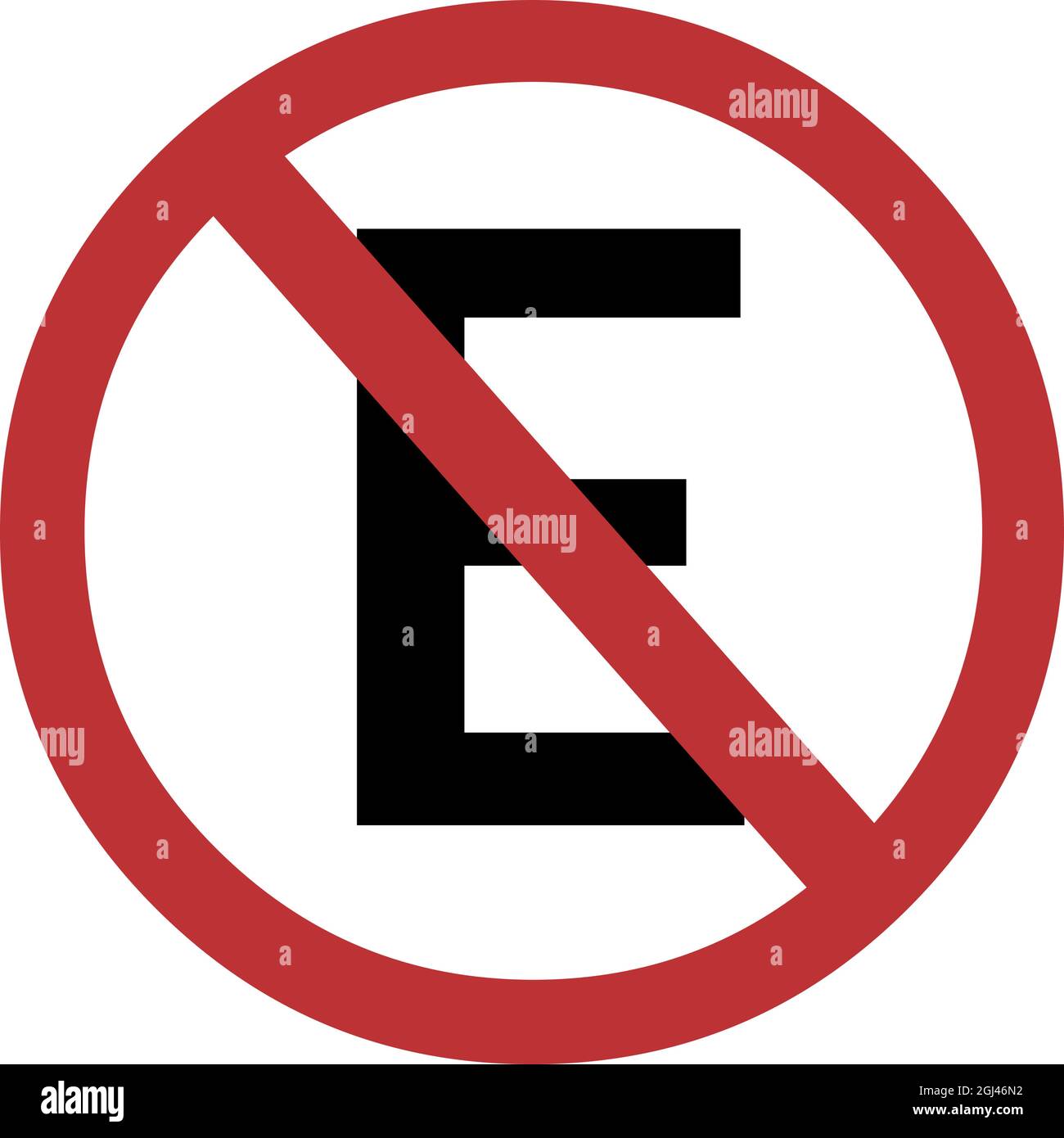 Vector illustration of traffic sign forbidden to park with the letter E Stock Vector