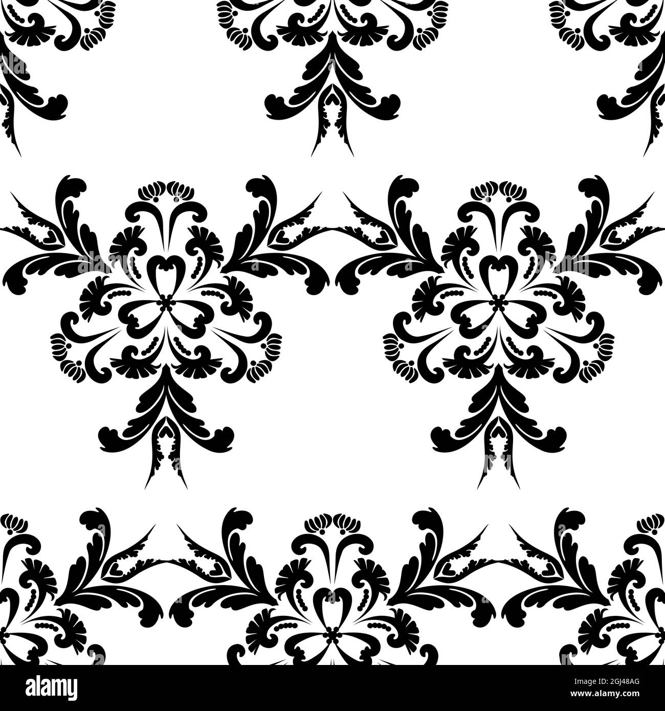 Seamless vintage pattern.Reusable floral painting stencils. For the