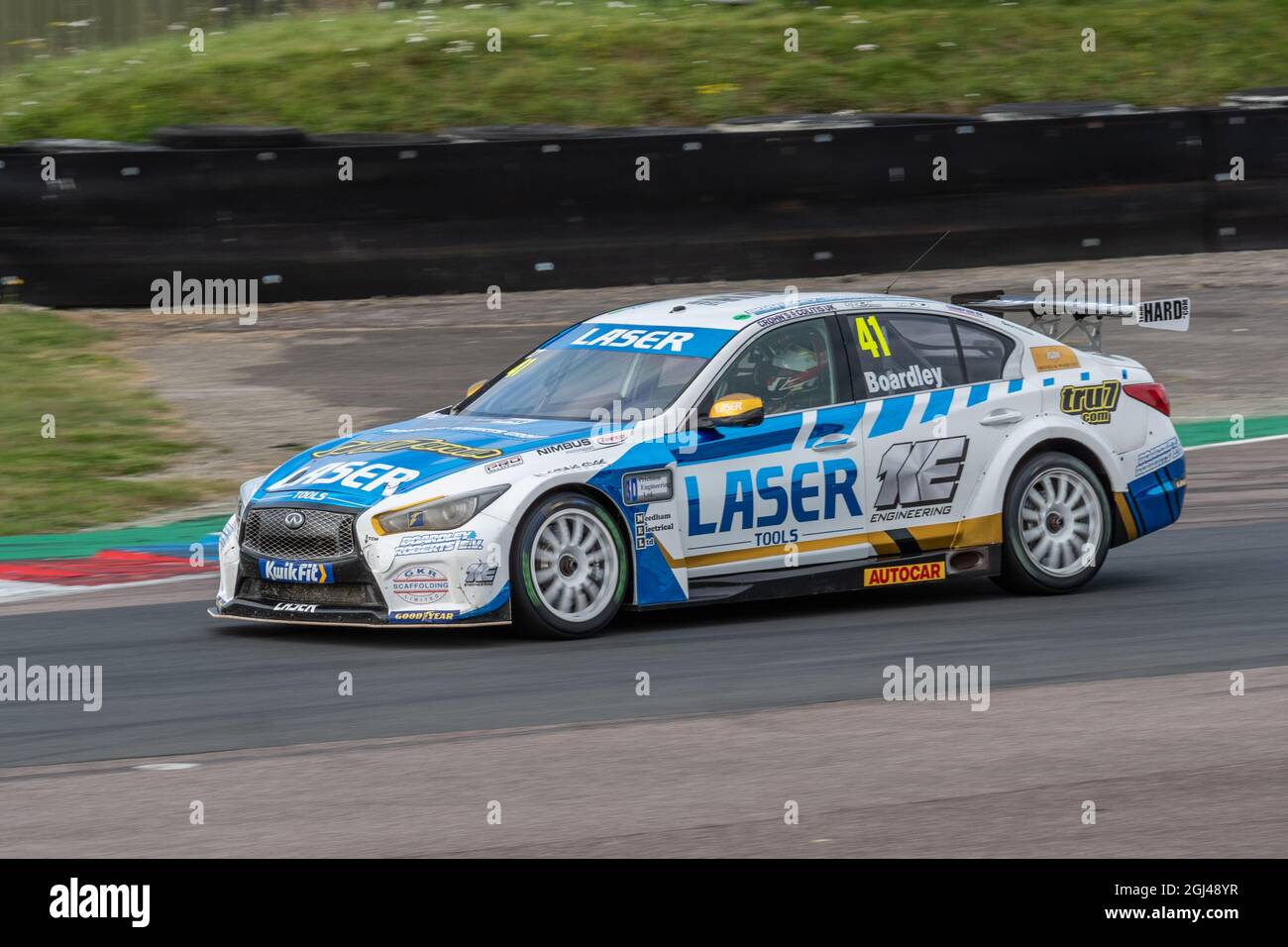 Carl Boardley in an Infinity Q50 at the BTCC event at Thruxton in ...