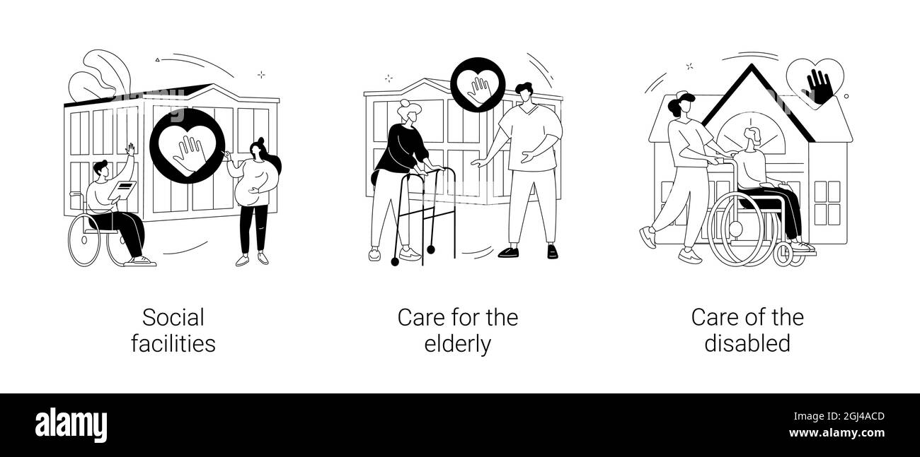 Social services work abstract concept vector illustrations Stock Vector