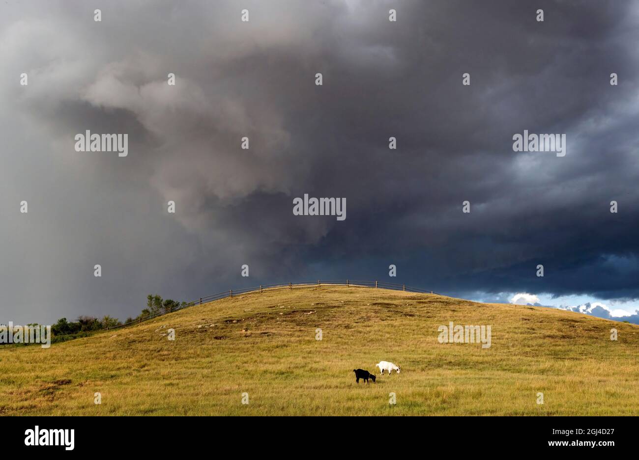 Prairie Storm Canada Summer time clouds warning Stock Photo