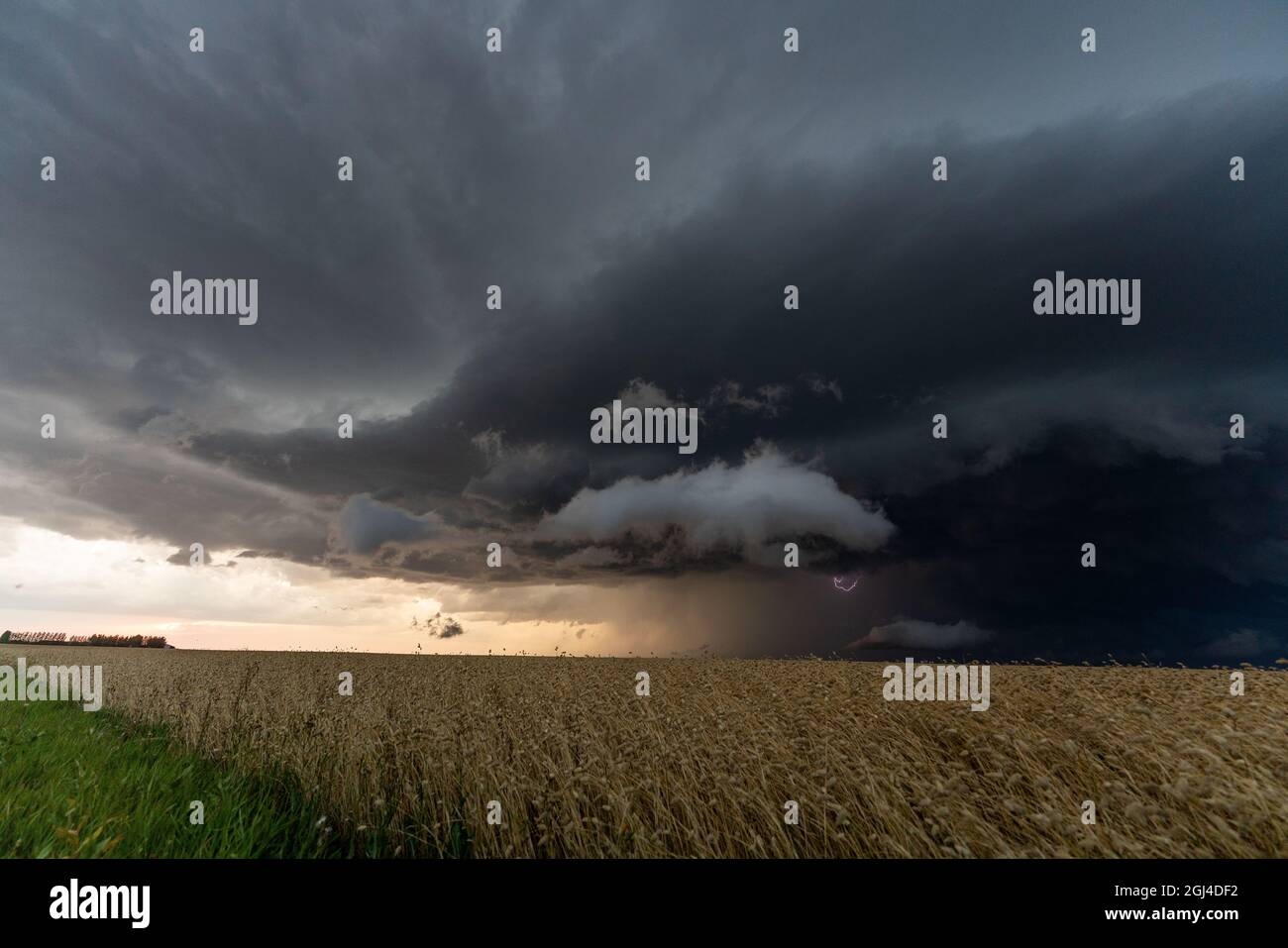 Prairie Storm Canada Summer time clouds warning Stock Photo