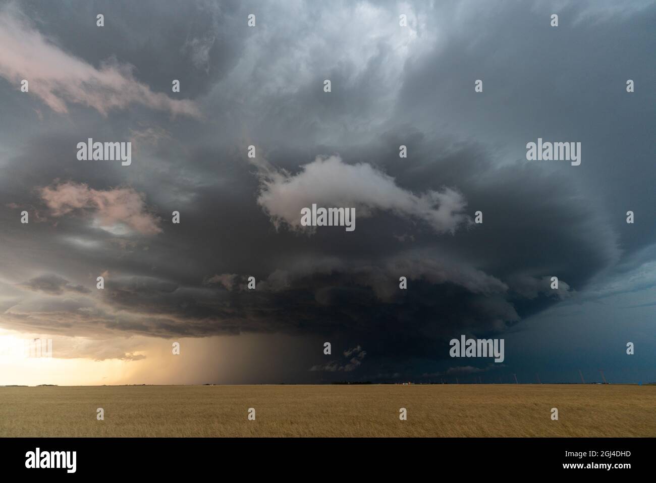 Prairie Storm Canada Summer time clouds warning Stock Photo