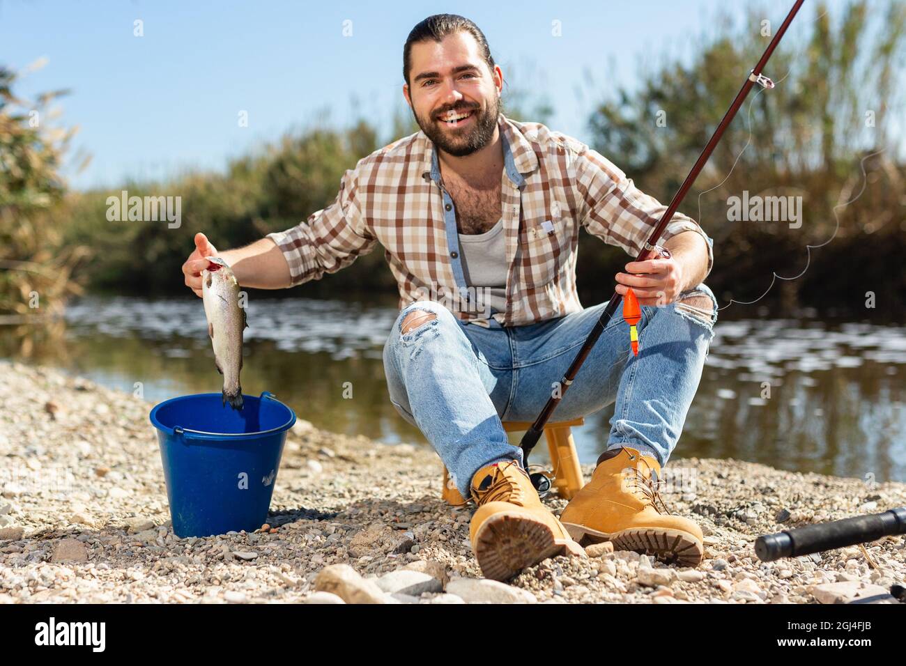 Freshwater fish fisherman caught on hi-res stock photography and images ...
