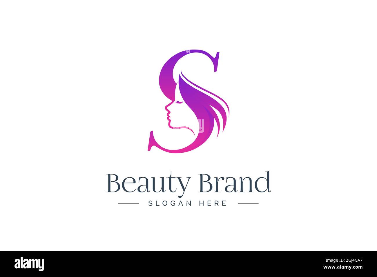 Letter S Beauty Logo Design Woman Face Silhouette Isolated On Letter S Stock Photo Alamy