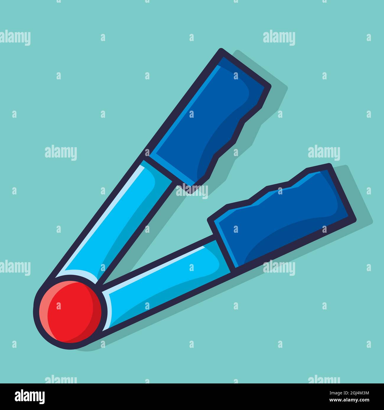 barbecue tongs utensil isolated cartoon vector illustration in flat