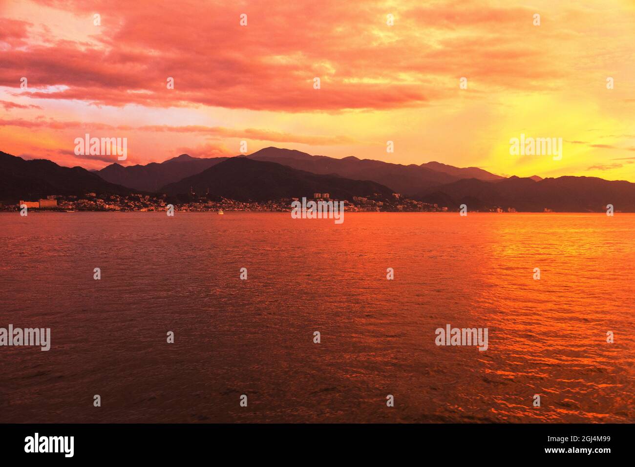 Sunset at Puerto Vallarta Mexico Stock Photo