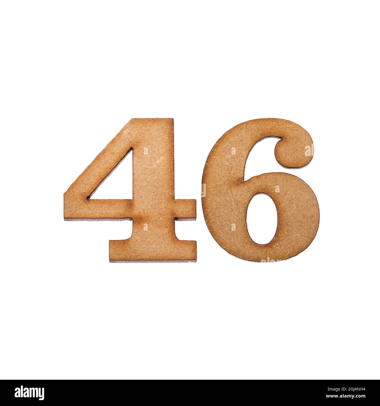 number-46-in-wood-isolated-on-white-background-stock-photo-alamy